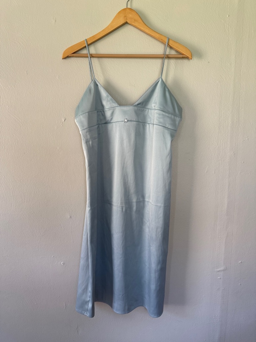 Tommy Hilfiger Light Blue Satin Mini Slip Dress